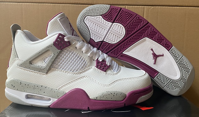 Women Air Jordan 4 Cement White Purple